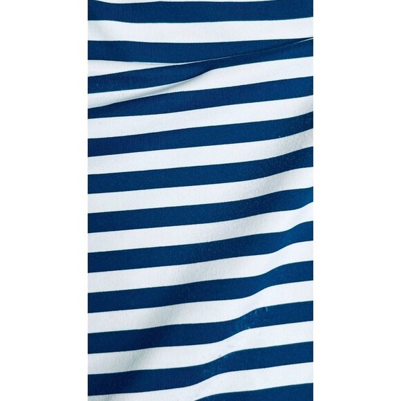 J McLaughlin Nautical Seashells Nicola Tiered Dress Size S Navy White Stripe - Picture 7 of 9